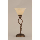 Leaf Mini Table Lamp with 7" Amber Marble Glass Shade