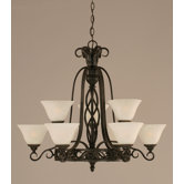 Elegant&eacute; 9 Light Chandelier with Marble Glass