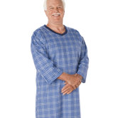 Men's Open Back Cotton Adaptive Nightgown in Assorted Prints