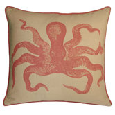 Cuttlefish Decorative Pillow in Coral Sand