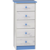 89cm Kommode "Harry" in White wash / Blau