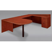 Fairplex Right / Left Executive Bullet U Desk with Grommet Holes and Wire Management