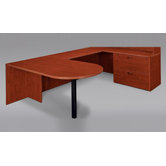 Fairplex Right / Left Executive Bullet Lateral File U Desk with Grommet Holes and Wire Management