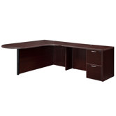 Fairplex Right Executive Corner Peninsula/Bullet "L" Desk with 2 Drawers