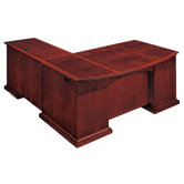 Del Mar Executive L-Shape Bow Front Desk with Right Return