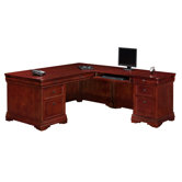 Rue De Lyon 72" Right Computer "L" Executive Desk with 6 Drawers