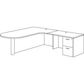 Fairplex Right Corner Peninsula/Bullet "L" Executive Desk
