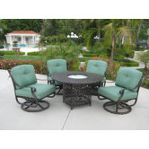 Kingston 5 Piece Dining Set with Firepit