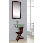 Modern 18" Zen Black Wood Vanity Set