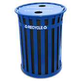 Oakley Slatted Metal Recycling Receptacle