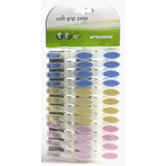 Extra Large Soft Grip Ergonomic Clothespins in Pastel Pink / Blue and Yellow (24 Count)