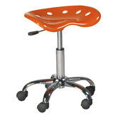B&uuml;rohocker h&ouml;henverstellbar "Paris" in Orange / Chrom