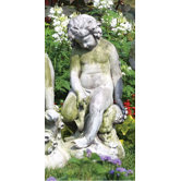 Angels Como Cherub and Lion Statue