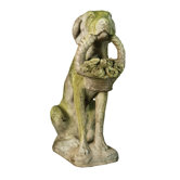 Animals Dog with Flower Basket Statue