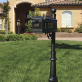 Lewiston Fluted Base and Ball Finial Post Mailbox
