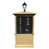 Stucco Tall Pedestal CBU Mailbox Center Column with Solar Lamp
