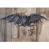Vampire Bat Key Holder Wall Sculpture in Gray Stone