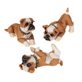 3-Piece British Bulldog Puppy Statue Set