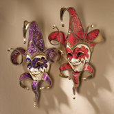 Carnival Masquerade Jester Masks Regale Rosso and Regale Porpora