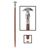 Chrome-Plated, Double-Hooked Knob Handle Walking Stick