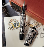 Twin Dragons Sculptural Pewter Pen