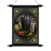 Cat and Books Canvas Wall Scroll Tapestry