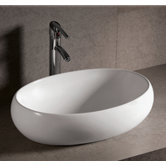 Isabella 6.75" x 23.25" Oval Vessel Sink with Offset Center Drain in White