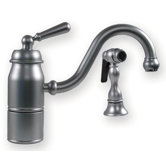 Beluga One Handle Single Hole Kitchen Faucet with Straight Handle and Side Spray