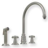 Evolution Double Cross Handle Widespread Kitchen Faucet with Side Spray