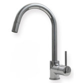 Metrohaus One Handle Single Hole Luxe Gooseneck Swivel Kitchen Faucet with Lever Handle and Pull-out Spray