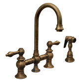Vintage III 5.25" Two Handle Widespread Bridge Faucet with Lever Handles and Side Spray
