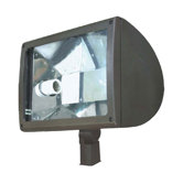 Large Round Back Flood Light with Slip Fitter in Black