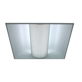 50W Direct/Indirect Three Light Recessed Center Lamp in White