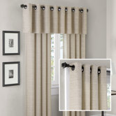 Anderson Silk Texture Grommet Panel and Valance Set in Cream