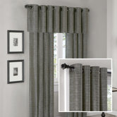 Anderson Silk Texture Grommet Panel and Valance Set in Slate Blue
