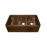 Farmhouse Duet Pro Hand Hammered Copper Kitchen Sink