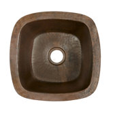 Small Square Hand Hammered Copper Bar Sink