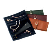 Man-Made Leather Jewelry Roll in Black