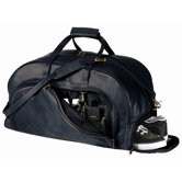 22.25" Top Grain Leather Organizer Travel Duffel with Shoe Compartment