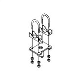 U-bolt Dogbone Flange for 1" ID Pipe