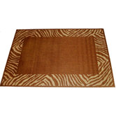 Zebra Border Beige Rug