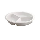 Large Round 1 / 3 Divided Porcelain Food Pan