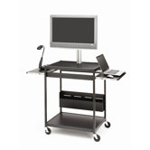 Flat Panel Cart with Open-Shelf for up to 42" Screens