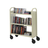 Book Truck, 3 Shelves, 5" Cast, 2 Locking, 36"x18"x44", PY