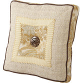 St. Lucia Pillow with Self Cord, Wide Braid and Shelf Buttons