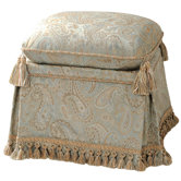 Savannah Storage Vanity Stool with Cord, Tassel Trim and Tassels