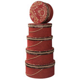 Bacara Largest Hat Boxes with Braid and Cord, Lined ( Set of 5 )