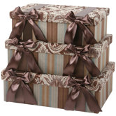 Vellore Rectangle Box with Bow and Ribbon, Lined (Set of 3)