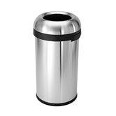 60 Litres Bullet Open Rubbish Bin in Stainless Steel