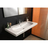 EDO Wide Ceramic Bathroom Sink with Overflow